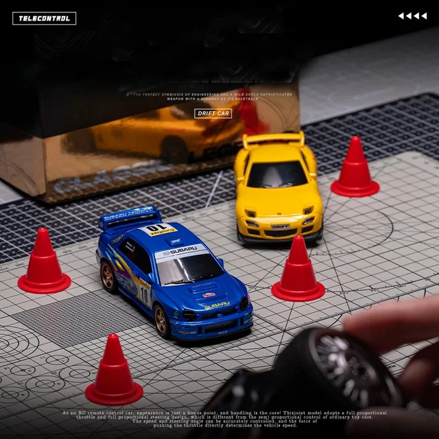 WHOOSH 1:43 MINI High Speed Drift 4WD LED Racing Car For Mazda RX7 ...