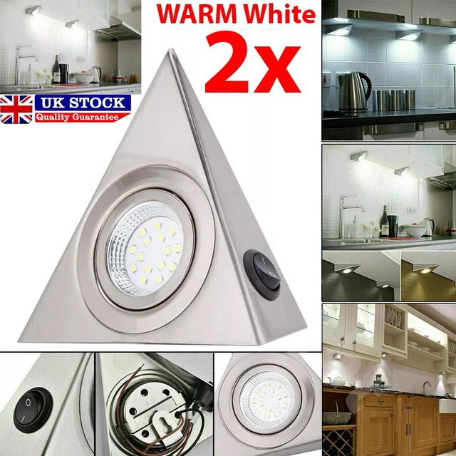 2X LED MAINS Kitchen Triangle Lights Under Unit Lamp Cupboard