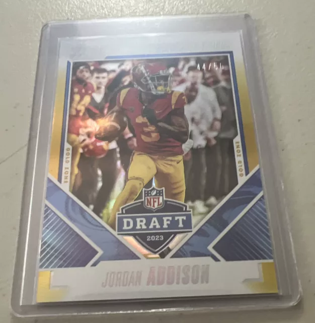 2023 SCORE Football 8 Jordan Addison Gold Zone Parallel /50 Minnesota