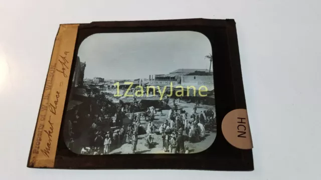 HCN Glass Magic Lantern Slide Photo MARKET PLACE, JOFFA