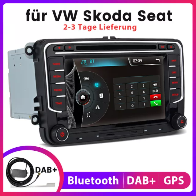 7" Car Autoradio Für VW Golf 5 6 Passat EOS Skoda Seat DVD GPS Navi USB BT DAB