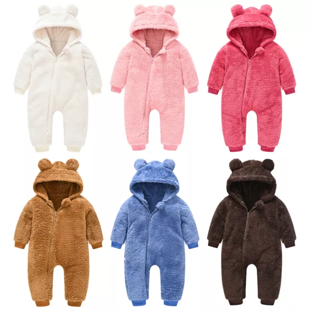 Tuta da neve con cappuccio neonata bambine bambini orso caldo spesso tuta con cappuccio