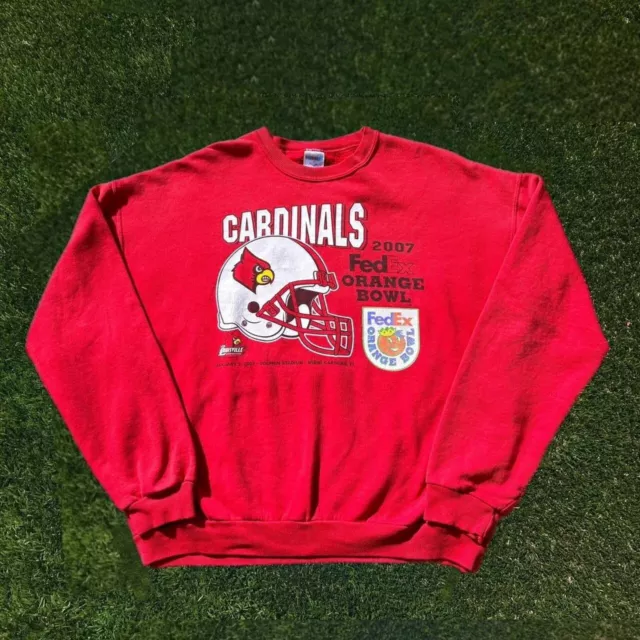 Vintage 2007 Louisville Cardinals Orange Bowl Football Sweatshirt Men’s Size XL