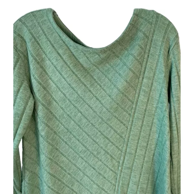 ANTHROPOLOGIE MAEVE Devin Green Wide Ribbed Women's Knit Tunic Top Size Small 2