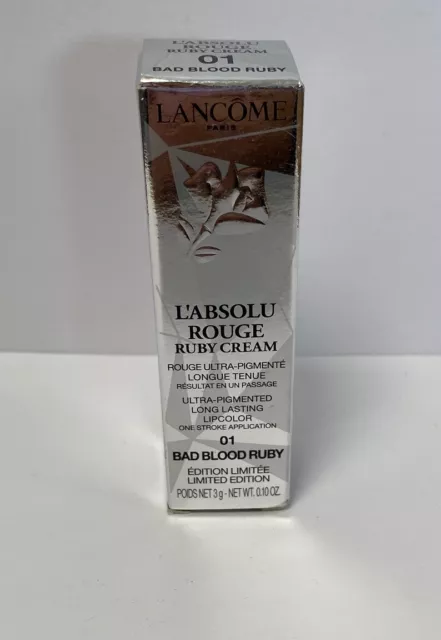 LANCOME L'Absolu Rouge Ruby Cream Rouge À Lèvres Ultra-Pigmenté 01 Ruby / EBMH