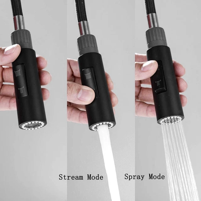 Testa Di Ricambio Per Rubinetto Cucina A 3 Modalità | Soffione Estraibile Con 9 Adattatori | Modalità Aquablade, Flusso E Spray | Nichel Spazzolato - Foto 11