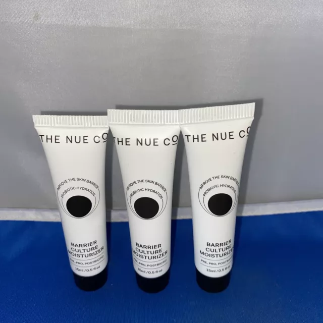 {B14} 3 x The Nue Co Barrier Culture moisturizer 15ml ea Travel Sample Size NEW