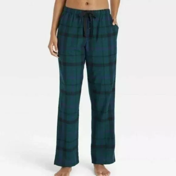 Women's Flannel Pajama Pants - Stars Above™ Cream Tartan Lurex XL