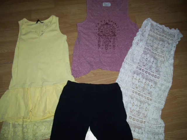 Girl's bundle of summer clothing.Age 10-11 years.Dress,legging,tops.Free Postage