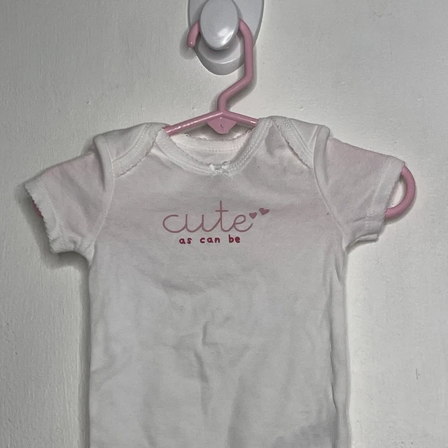 Carters One Piece Bodysuit Baby Girls Size 3-6 Months White Short Sleeve