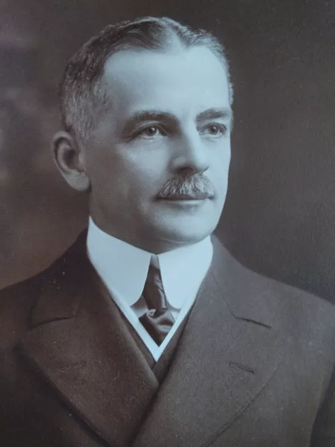 Mustache Man Antique Photo VTG Early 1900s Nice Suit Plaza Hotel NYC