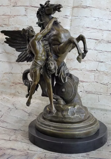 Perseus and Pegasus Greek Hero Bronze Statue  Majestic , Home Sculpture Gift