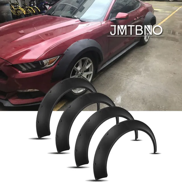 For Ford MustangJDM 4x Car Cover Extra Wide Body Kits PU Wheel Fender Flares US
