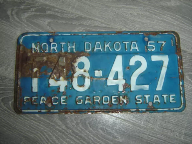 1957  NORTH  DAKOTA USA  KFZ-Kennzeichen Nummernschild