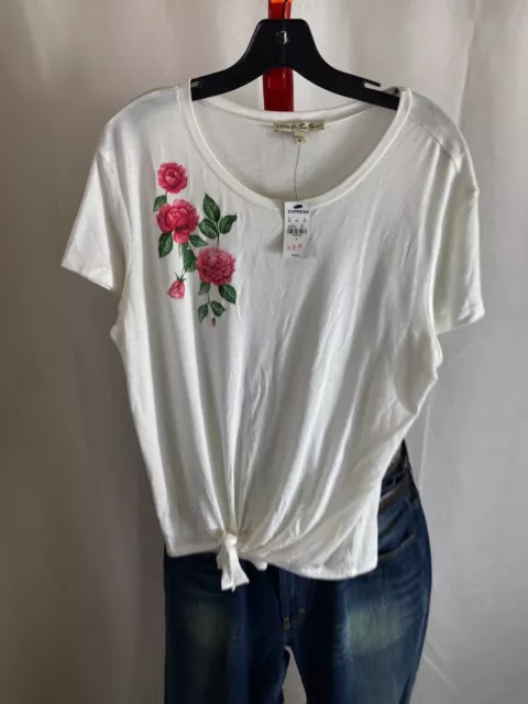 NWT $39 Express One eleven WOMENS Floral TEE T SHIRT Large L