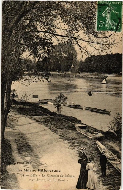 CPA La Marne Pittoresque BRY Le Chemin de halage (569773)