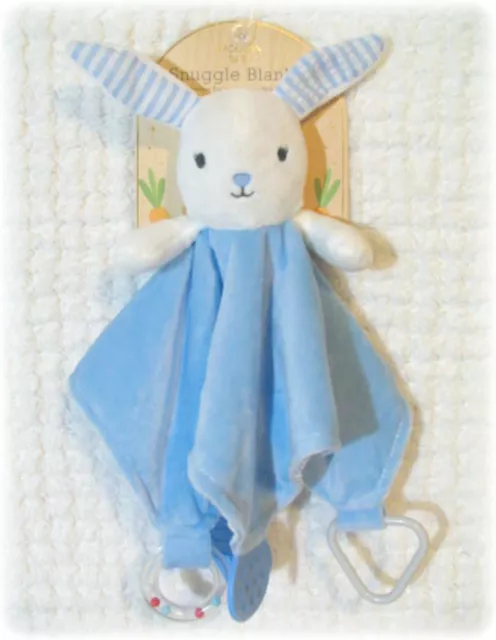 Easter NWT Modern Baby Blue Bunny Rabbit Snuggle Security Blanket Lovey Teether