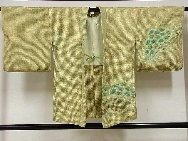 Japanese kimono  "HAORI" short  kimono coat,Overall tie dyed, Pine,L2' 5"..3139