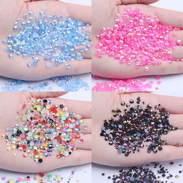AB Rhinestones Round 3d Nail Art Resin Flatback Stones Gems Beads Non Hotfix