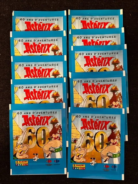 10 Pochettes Fermees Panini Asterix 60 Ans D'aventures 2018 Goscinny Collector