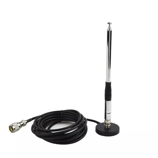 BNC Antenna Telescopica per CB Walkie Talkie con Lunghezza 130cm e Base Magnetic