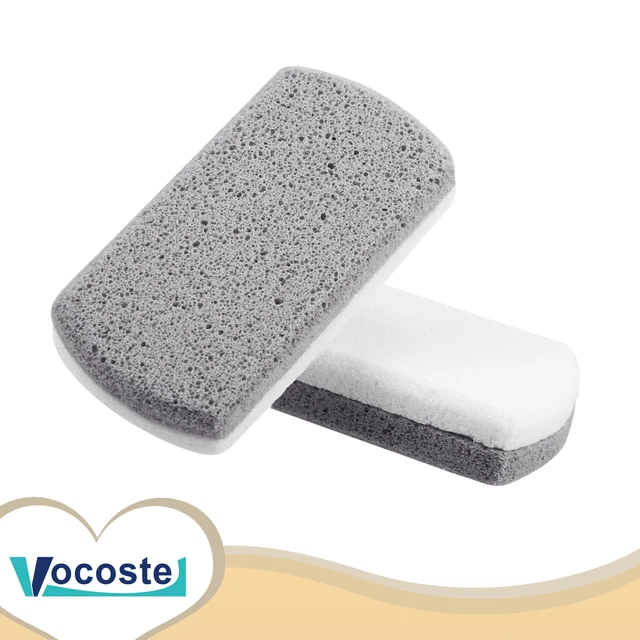 Pieces of 2 Foot Care Exfoliating Scrub Stone Double Sided Foot File Grey White