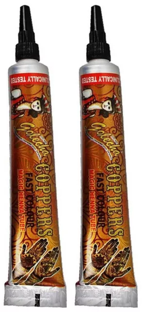 2x Golecha Henna Paste Tube Schwarz 40g Zeichnen Deko Basteln Malen Indien WOW