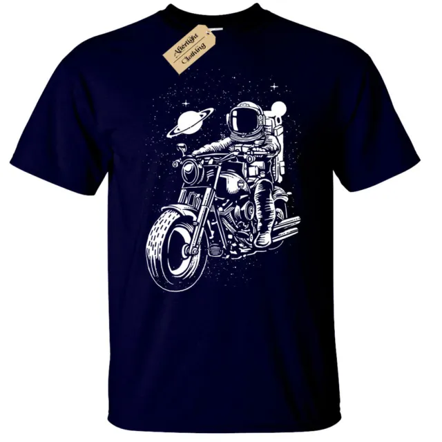 T-shirt Astronaut Biker uomo moto spaziale esterno bici motociclista