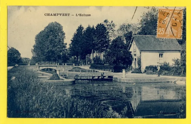 cpa RARE Bourgogne CHAMPVERT Nièvre MAISON de L'ÉCLUSIER Canal du NIVERNAIS