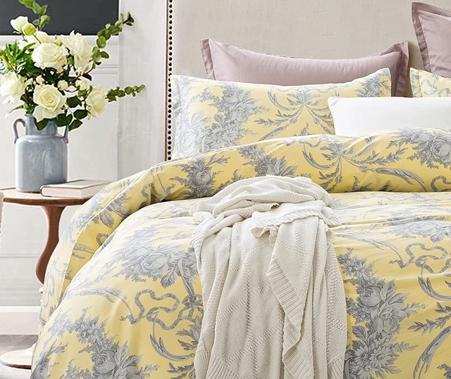 Toile De Jouy Victorian Damask Luxury Duvet Cover French Country Bedding Set Cot