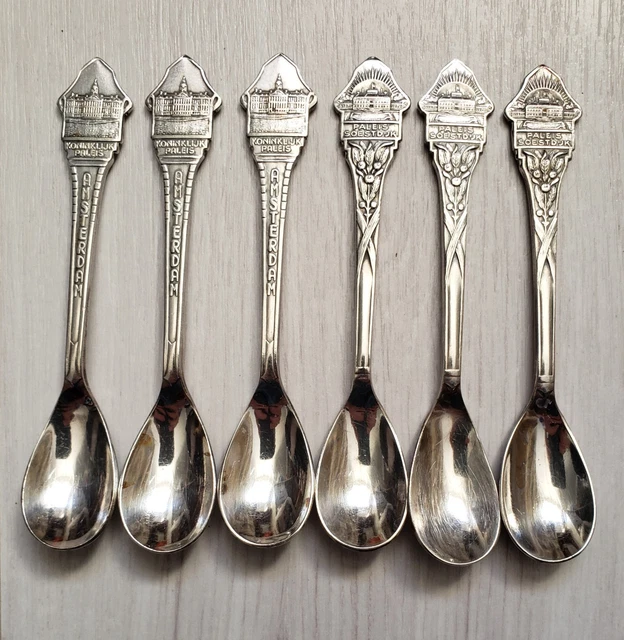 Six Petite Cuillère Acier argenté Avec Poinçon Bijouterie