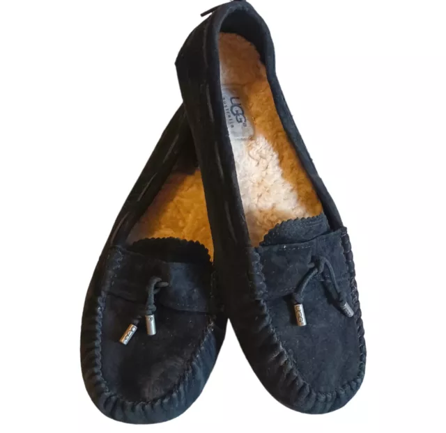 Verwant Signaal spreiding UGG AUSTRALIA UGGS Womens Size 10 Roni Black Suede Moccasins Slippers Shoes  $32.00 - PicClick