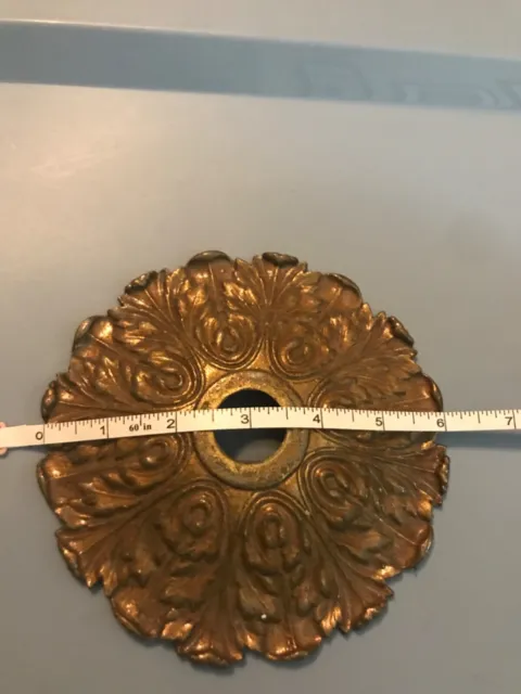 Antique DOOR Plate VICTORIAN Style Round Original Solid Brass ORNATE