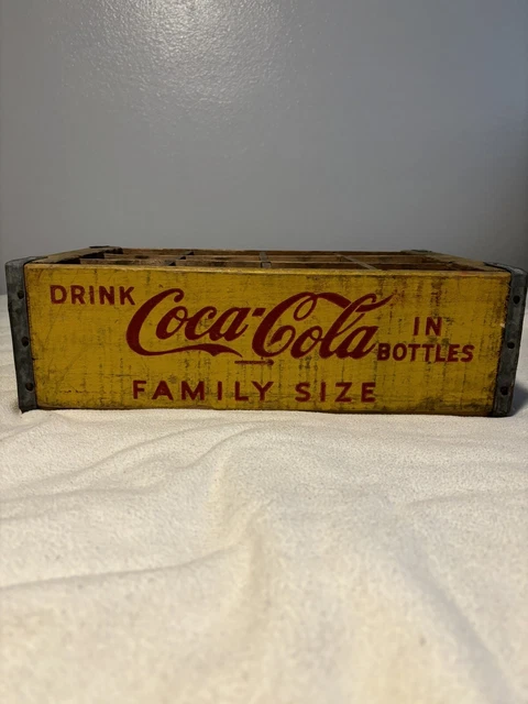 COCA-COLA Wood Crate Family Size Yellow/Red Gift With Purchase