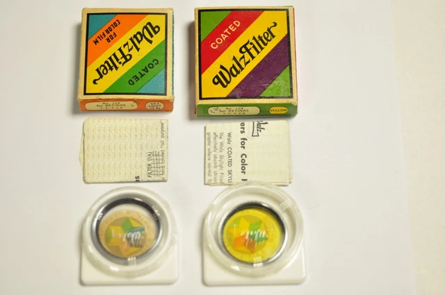 2- Walz 104 29.5mm threaded filters for Retina f2 &2.8. Yellow & skylight.