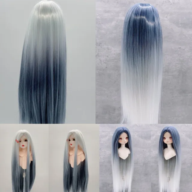 Dolls Wigs Straight Long Gradient Color Hair Wigs for BJD Dolls DIY Accessories