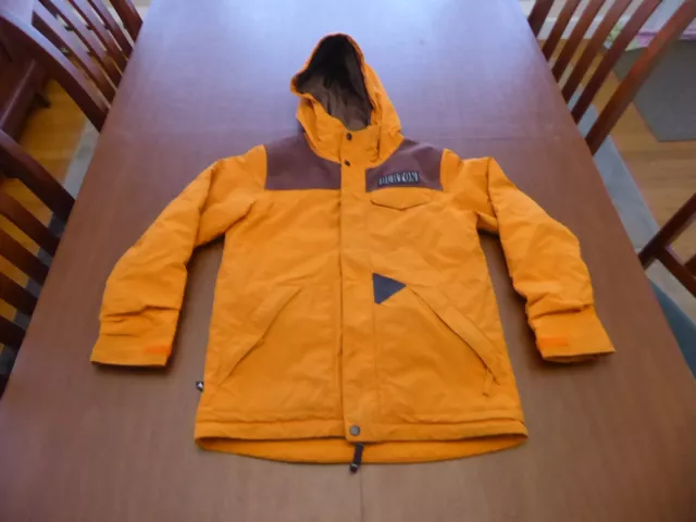 Burton Snowboarding Gold Brown Jacket Boys Medium 10-12 Good Pre Owned Condition