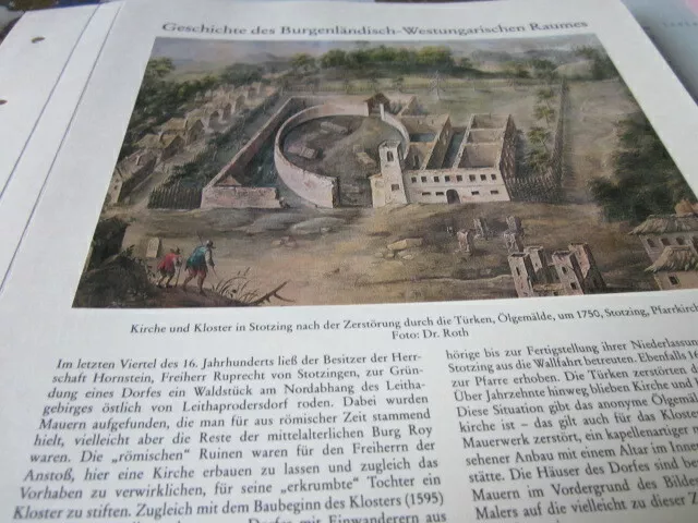 Burgenland Archiv 1030 Kirche und Kloster Stozing nachb Türkenzerstöriung 1750