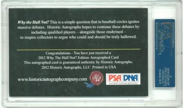 2012 autographes historiques pourquoi pas la salle ? Billy Williams Auto #'ed 7/9 PSA 2