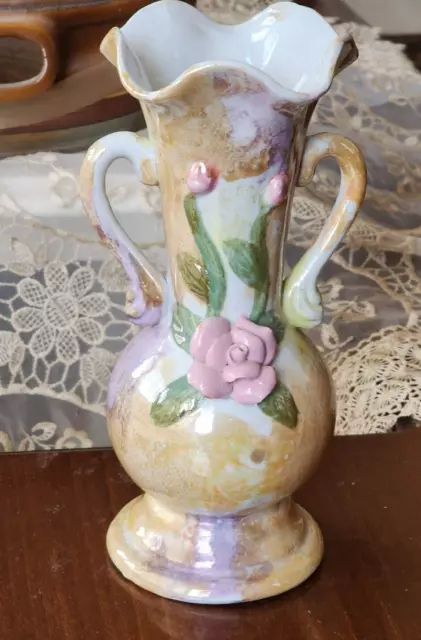 Vases, Hull Vase, Vintage Hull Woodland Vase, Hull Double Handle Woodland Vase