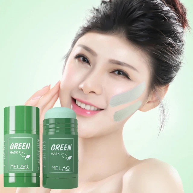 Green Tea Purifying Clay Stick Face Pack Anti-Acne hots Deep Clean Eggplant L5R0