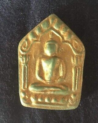 Figure Amulet Plate Votive Sacred Buddha Terracotta Thailand TC11