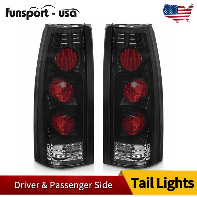 Smoke Tail Lights For 1988-1998 Chevy GMC C/K 1500 2500 3500 Black Brake Lamps - View #3