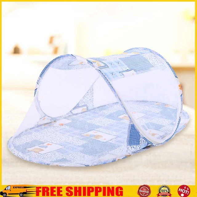 Ropa de cama plegable para cuna para recién nacido (azul)