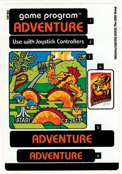 FOGLIO ADESIVO 1 SOLO LEGO 10306 ATARI 2600 Sistema Computer Video - Foto 3