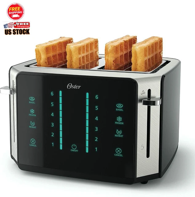 4SLICE STAINLESS STEEL Digital Touchscreen Toaster with Countdown