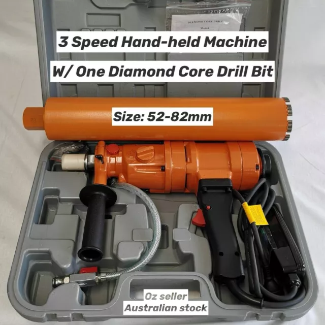 1500W 3 speed Hand-held Diamond Core Drill with One Diamond Core Drill Bit