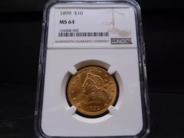 1899 MS64 $10 Liberty Gold Eagle NGC Certified - Stunning for Grade