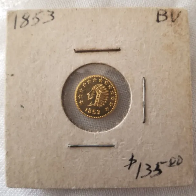 Bear 13 Round 1/2 1853 Indian, California Gold Souvenir Token
