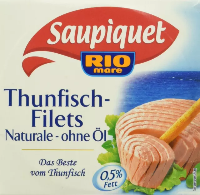 Saupiquet filetto di tonno naturale senza olio conserve di pesce 16x 185g NUOVO MHD 9/24